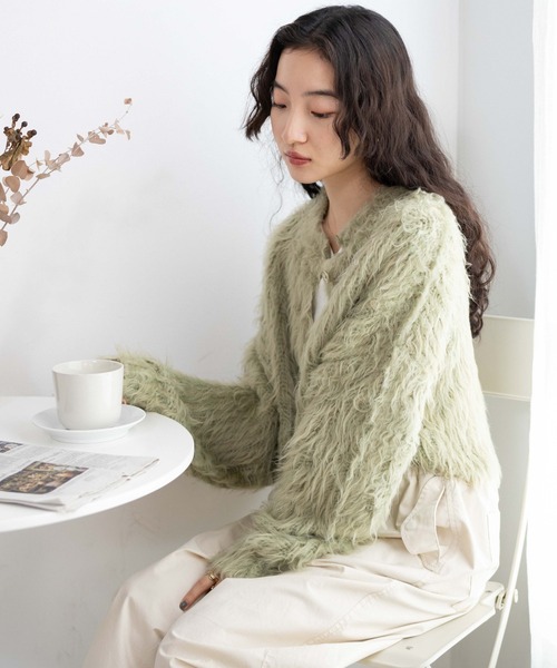 WEGO（ウィゴー）の「WEGO/モンスターニットカーディガン（カーディガン/ボレロ・レディース・グリーン/ブルー/ブラック・FREE）」の18枚目の写真