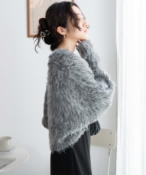 WEGO（ウィゴー）の「WEGO/モンスターニットカーディガン（カーディガン/ボレロ・レディース・グリーン/ブルー/ブラック・FREE）」の11枚目の写真