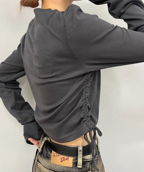 WHO'S WHO gallery（フーズフーギャラリー）の「【HiNT/ヒント】HiNTロゴロンTEE（Tシャツ/カットソー・レディース・チャコールグレー/ブラック/オフホワイト/ネイビー/サックスブルー・FREE）」の13枚目の写真