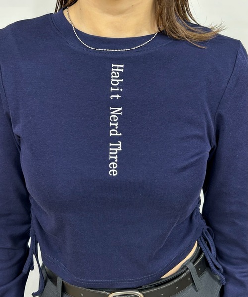 WHO'S WHO gallery（フーズフーギャラリー）の「【HiNT/ヒント】HiNTロゴロンTEE（Tシャツ/カットソー・レディース・チャコールグレー/ブラック/オフホワイト/ネイビー/サックスブルー・FREE）」の17枚目の写真