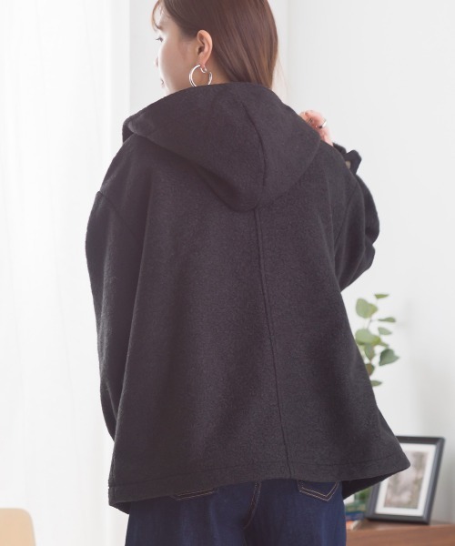 OMNES（オムネス）の「リングフェイクウールショートダッフルコート（ダッフルコート・レディース・ブラウン/アイボリー/ブラック・FREE）」の11枚目の写真