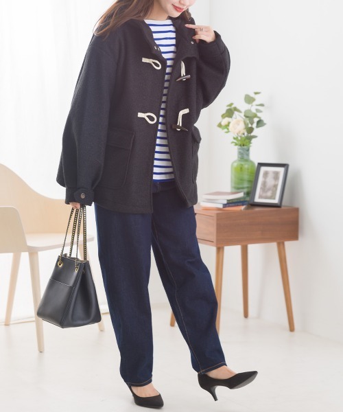 OMNES（オムネス）の「リングフェイクウールショートダッフルコート（ダッフルコート・レディース・ブラウン/アイボリー/ブラック・FREE）」の13枚目の写真