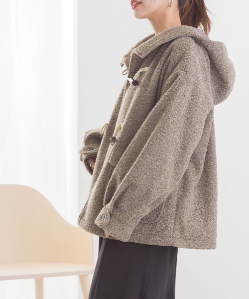 OMNES（オムネス）の「リングフェイクウールショートダッフルコート（ダッフルコート・レディース・ブラウン/アイボリー/ブラック・FREE）」の15枚目の写真