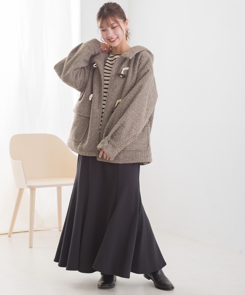 OMNES（オムネス）の「リングフェイクウールショートダッフルコート（ダッフルコート・レディース・ブラウン/アイボリー/ブラック・FREE）」の17枚目の写真