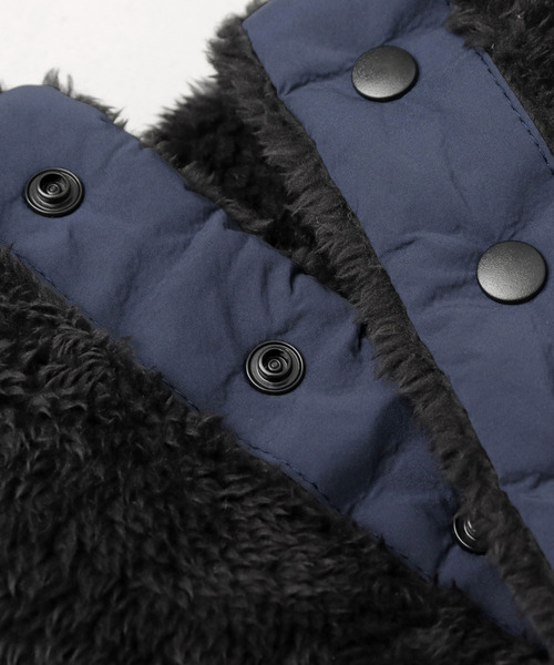 UNIVERSAL OVERALL（ユニバーサルオーバーオール）の「ファーフリース フロントスナップ ネックウォーマー（ネックウォーマー/スヌード・メンズ・グレー/ブラック/ネイビー・FREE）」の15枚目の写真