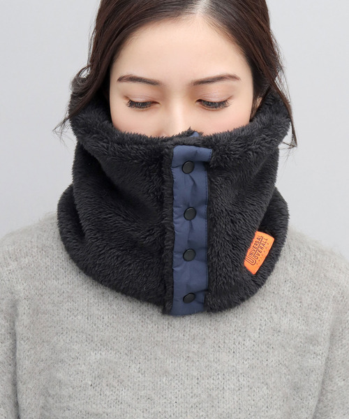 UNIVERSAL OVERALL（ユニバーサルオーバーオール）の「ファーフリース フロントスナップ ネックウォーマー（ネックウォーマー/スヌード・メンズ・グレー/ブラック/ネイビー・FREE）」の5枚目の写真
