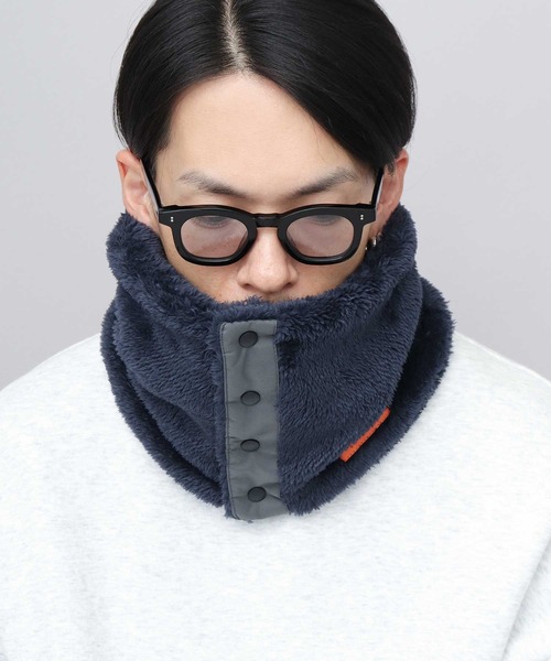 セール】ファーフリース フロントスナップ ネックウォーマー（ネック