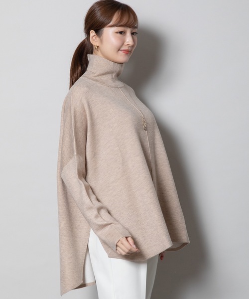 ELVENCE DEUX(エルベンスドゥ)の「リバポンチョフウPO(ニット/セーター・レディース・グリーン/オレンジ/ベージュ/ブルー・FREE)」の5枚目の写真