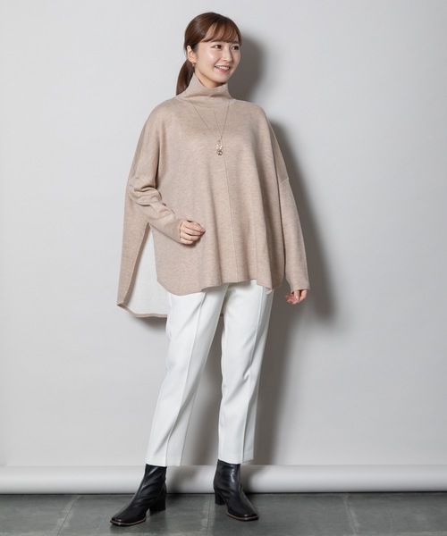 ELVENCE DEUX(エルベンスドゥ)の「リバポンチョフウPO(ニット/セーター・レディース・グリーン/オレンジ/ベージュ/ブルー・FREE)」の10枚目の写真