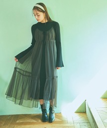 mysty woman | チュールキャミニット2Pワンピース　 990326(ワンピース)