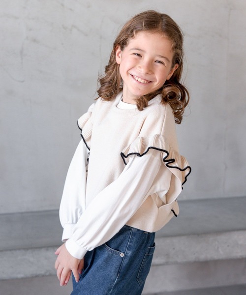 GLOBAL WORK（グローバルワーク）の「2セットフリルニットワンピース/979654（ワンピース・キッズ・ブラック/アイボリー・120cm/130cm/110cm/150cm/160cm/100cm/140cm）」の18枚目の写真