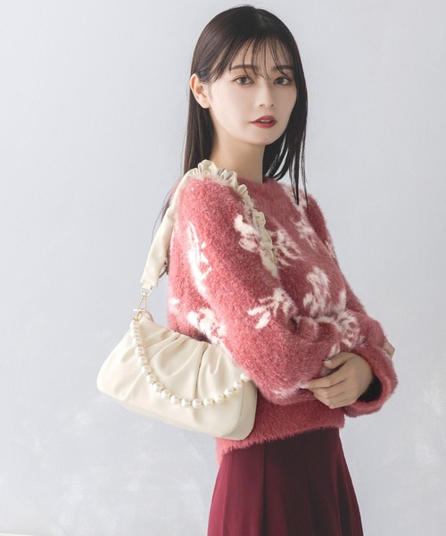 Julia Boutique(ジュリアブティック)の「マルチWAYパールハンドルレザーバッグ/23608(ショルダーバッグ・レディース・アイボリー/ブラック・ONE)」の12枚目の写真