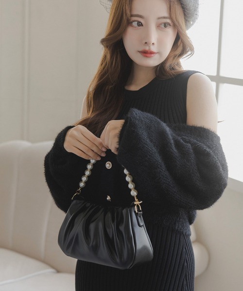 Julia Boutique(ジュリアブティック)の「マルチWAYパールハンドルレザーバッグ/23608(ショルダーバッグ・レディース・アイボリー/ブラック・ONE)」の14枚目の写真