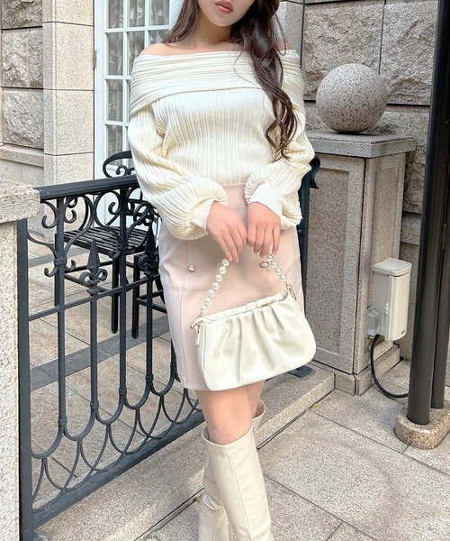 Julia Boutique(ジュリアブティック)の「マルチWAYパールハンドルレザーバッグ/23608(ショルダーバッグ・レディース・アイボリー/ブラック・ONE)」の5枚目の写真
