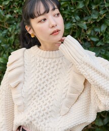 FREAK'S STORE | ケーブル フリルニット/プルオーバーニット(ニット/セーター)