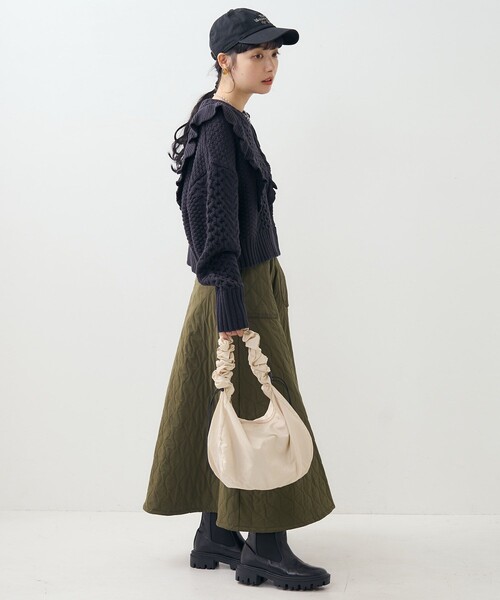 FREAK'S STORE（フリークスストア）の「ケーブル フリルニット/プルオーバーニット（ニット/セーター・レディース・キャメル/オフホワイト/ネイビー・ﾌﾘ-）」の15枚目の写真