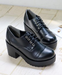 大きいサイズ　軽量 厚底 8cmチャンキーヒール  オックスフォードシューズ(3021M)(3059M)(3060M)/Liberty doll