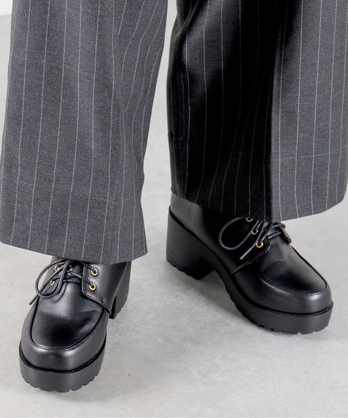 歙州 セール】大きいサイズ 軽量 厚底 8cmチャンキーヒール