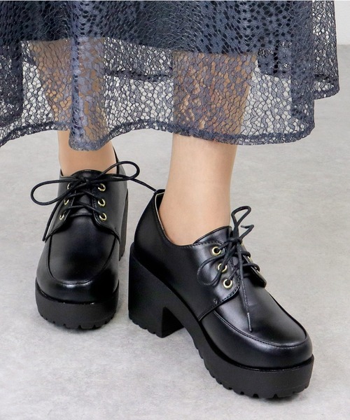 歙州 セール】大きいサイズ 軽量 厚底 8cmチャンキーヒール