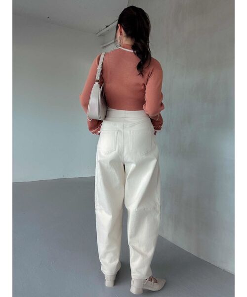 dazzlin(ダズリン)の「バイカラーポロニットトップス(ニット/セーター・レディース・グレー/オフホワイト/オレンジ/ブラック/その他1・FREE)」の12枚目の写真