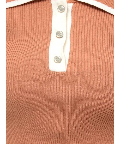 dazzlin(ダズリン)の「バイカラーポロニットトップス(ニット/セーター・レディース・グレー/オフホワイト/オレンジ/ブラック/その他1・FREE)」の19枚目の写真