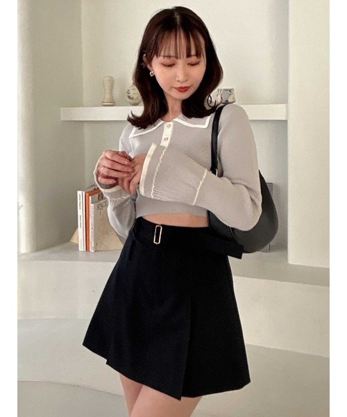 【porinさん専用】白トップス SLY | FRONT HOOK RIB トップス (ニット ) |SHEL'TTER WEBSTORE