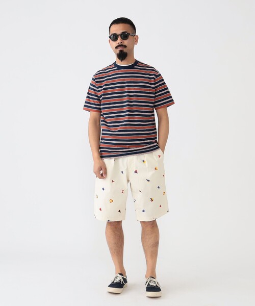 BEAMS PLUS(ビームスプラス)の「BEAMS PLUS / マルチ ストライプ ポケット Tシャツ(Tシャツ/カットソー・メンズ・サックスブルー/グリーン/ネイビー/レッド/ブラウン・S/M/L/XL)」の11枚目の写真