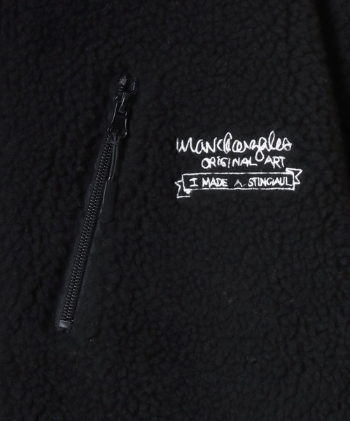 Mark Gonzales（マーク・ゴンザレス）の「MARK GONZALES ARTWORK COLLECTION/マークゴンザレス 別注 オーバーサイズ シープボアジャケット/ボアフリースブルゾン/レディース メンズ（ブルゾン・メンズ・オフホワイト/アイボリー/ブラック・M/L/XL）」の10枚目の写真