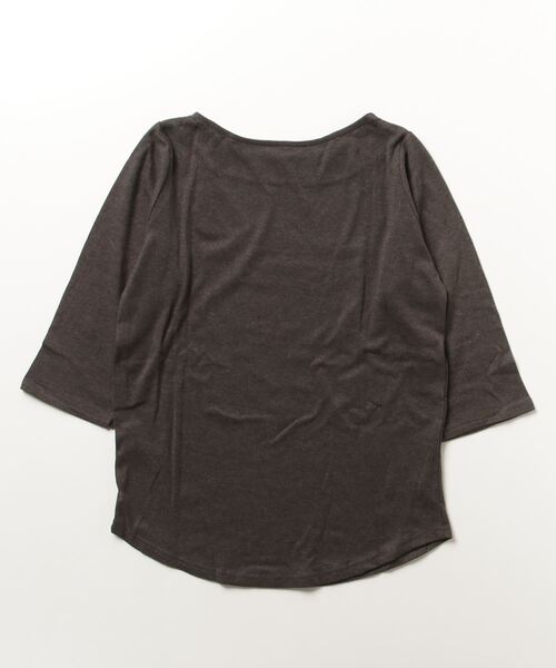 atONE(アットワン)の「atONE ボートネック七分袖プルオーバー(Tシャツ/カットソー・レディース・ブラック/カーキ/オフホワイト/チャコールグレー/杢グレー・L/LL/3L/4L/M)」の6枚目の写真