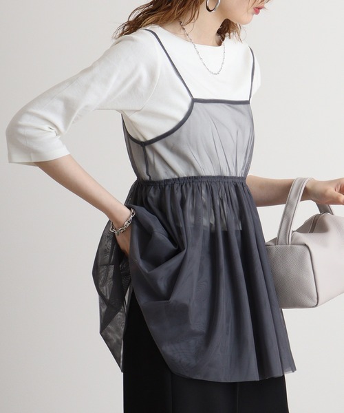 atONE(アットワン)の「atONE ボートネック七分袖プルオーバー(Tシャツ/カットソー・レディース・ブラック/カーキ/オフホワイト/チャコールグレー/杢グレー・L/LL/3L/4L/M)」の2枚目の写真