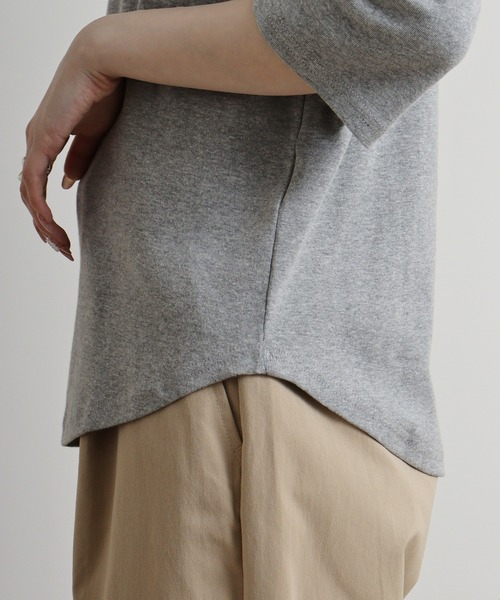 atONE(アットワン)の「atONE ボートネック七分袖プルオーバー(Tシャツ/カットソー・レディース・ブラック/カーキ/オフホワイト/チャコールグレー/杢グレー・L/LL/3L/4L/M)」の20枚目の写真