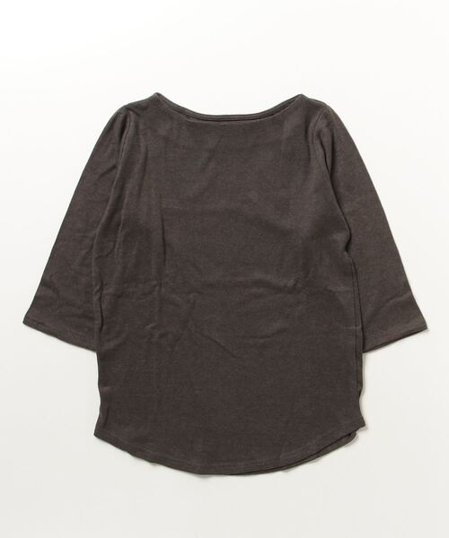 atONE(アットワン)の「atONE ボートネック七分袖プルオーバー(Tシャツ/カットソー・レディース・ブラック/カーキ/オフホワイト/チャコールグレー/杢グレー・L/LL/3L/4L/M)」の7枚目の写真