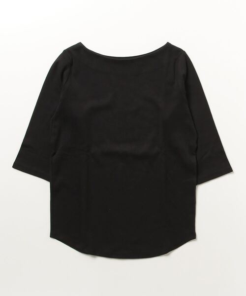 atONE(アットワン)の「atONE ボートネック七分袖プルオーバー(Tシャツ/カットソー・レディース・ブラック/カーキ/オフホワイト/チャコールグレー/杢グレー・L/LL/3L/4L/M)」の8枚目の写真