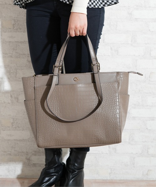 【セール】【CECIL McBEE/セシルマクビー】CROCODILE EMBOSS BAG トート（トートバッグ）｜CECIL McBEE（セシルマクビー）