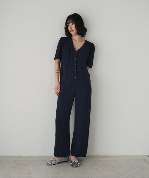 ジャンプツース オールインワン 長袖 黒 Vネック Vネックオールインワン|allureville OFFICIAL SITE / ONLINE