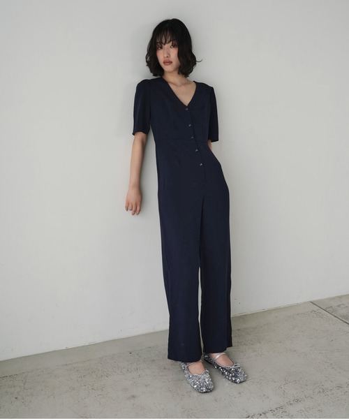 セール】Vネック オールインワン コンビネゾン ジャンプスーツ