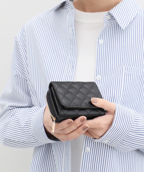 Honeys（ハニーズ）の「キルティングウォレット（財布・レディース・ピンク/アイボリー/ブラック・FREE）」の4枚目の写真