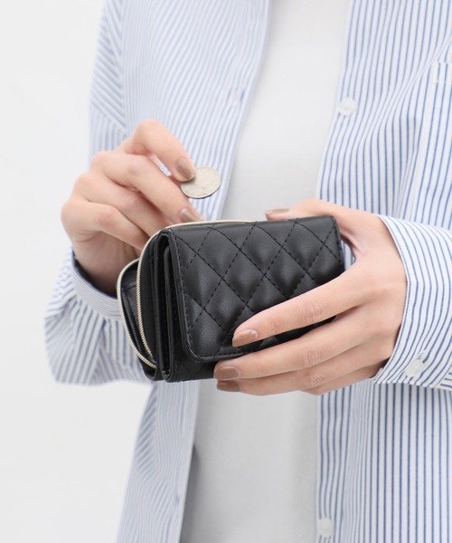 Honeys（ハニーズ）の「キルティングウォレット（財布・レディース・ピンク/アイボリー/ブラック・FREE）」の5枚目の写真