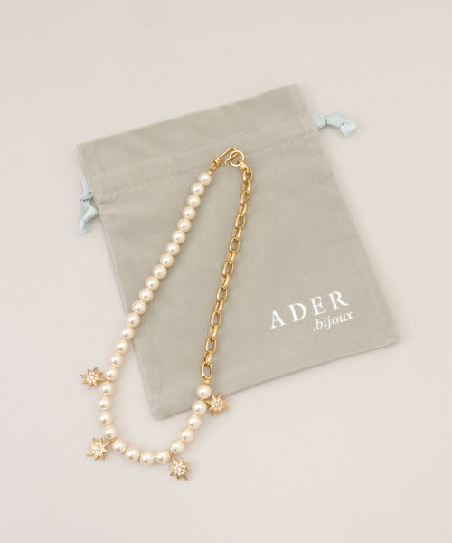 セール】【ADER.bijoux/アデル ビジュー】STAR pearl chain