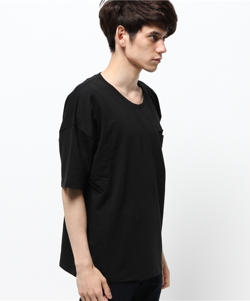 MYE-DO'（マイ・ドゥ）の「マックスウェイト　ポケットTシャツ（Tシャツ/カットソー・メンズ・ブラック・LARGE/MEDIUM/SMALL）」の3枚目の写真