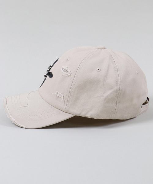 SPINNS(スピンズ)の「クロスデザイン ダメージコットンキャップ(キャップ・メンズ・ベージュ/ブラック/ブラウン・ONESIZE)」の10枚目の写真