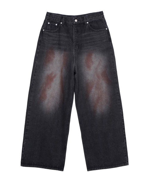Figments(フィグメンツ)の「ダーティワイドデニムパンツ(デニムパンツ・レディース・インディゴブルー/ブラック・SMALL/MEDIUM/LARGE)」の11枚目の写真
