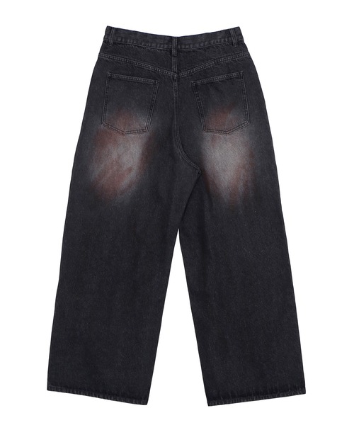 Figments(フィグメンツ)の「ダーティワイドデニムパンツ(デニムパンツ・レディース・インディゴブルー/ブラック・SMALL/MEDIUM/LARGE)」の12枚目の写真