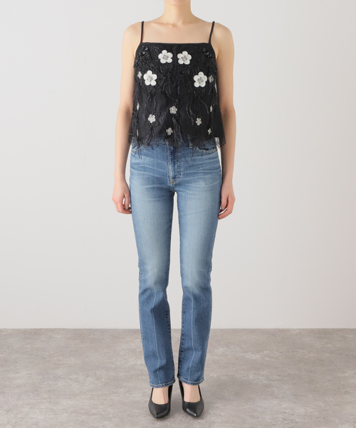 新品未使用sea ny 黒 花柄刺繍 フリンジキャミソール セール】【Sea New York/シー ニューヨーク】 BETHANY LACE TANK TOP
