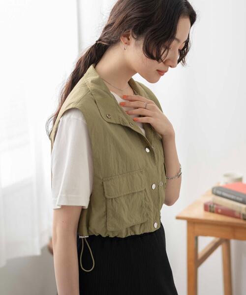 WEGO（ウィゴー）の「WEGO/ミリタリーナイロンショートベスト（ベスト・レディース・ホワイト/カーキ/ブラック・FREE）」の20枚目の写真