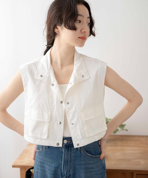 WEGO（ウィゴー）の「WEGO/ミリタリーナイロンショートベスト（ベスト・レディース・ホワイト/カーキ/ブラック・FREE）」の10枚目の写真