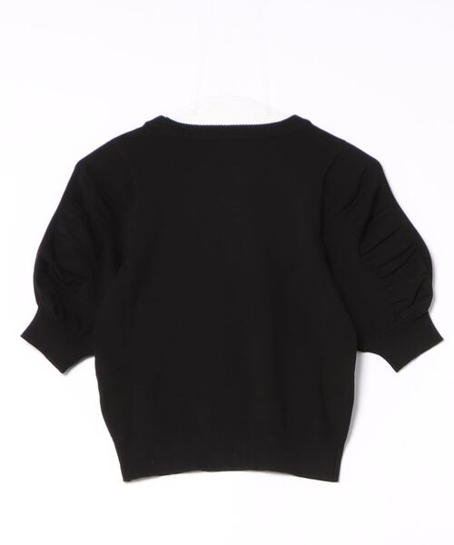 PICCIN（ピッチン）の「袖ギャザー五分袖ニットトップス（ニット/セーター・レディース・ブラック/ブルー/ピンク/オフホワイト・M）」の12枚目の写真