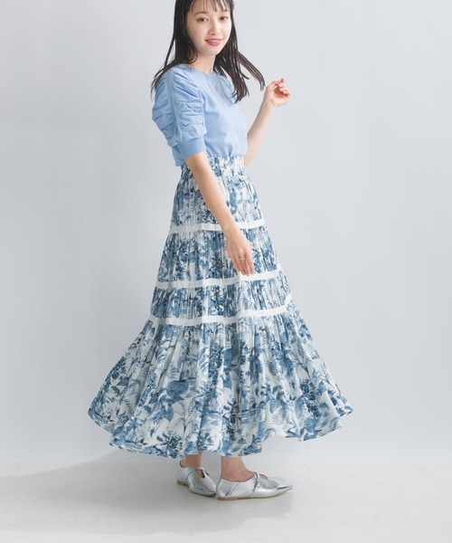 PICCIN（ピッチン）の「袖ギャザー五分袖ニットトップス（ニット/セーター・レディース・ブラック/ブルー/ピンク/オフホワイト・M）」の5枚目の写真