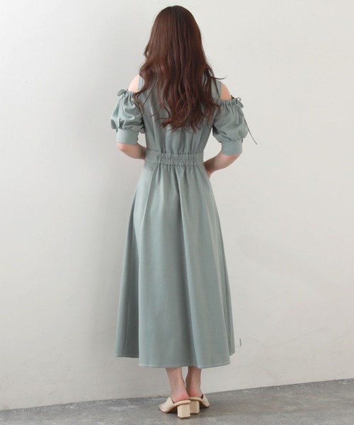 Cheek（チーク）の「肩あきシャツワンピース（シャツワンピース・レディース・チャコールグレー/ミント/ブルー・MEDIUM）」の17枚目の写真