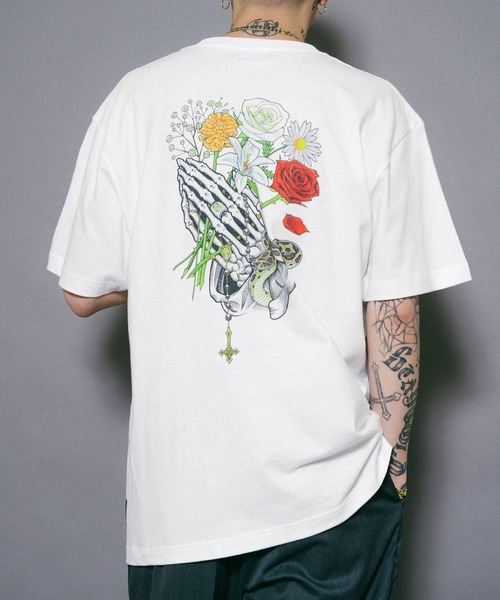 【セール】FLOWER PRAYING HANDS TEE（Tシャツ/カットソー）｜Subciety（サブサエティ）